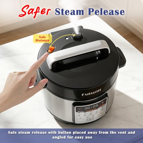 Image of Fullwill 6QT Electric Pressure Cooker, 9-in-1 Multi-Use Programmable Pressure Cooker with Slow Cook, Rice Cook, Steamer, Saute, Yogurt Maker, Food Warmer, Foodie Helper