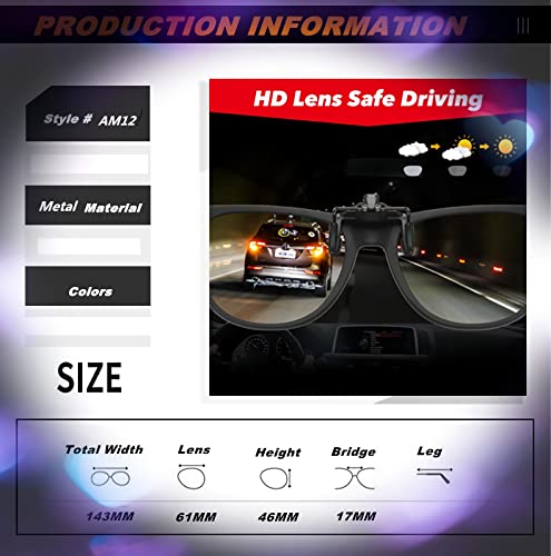 Image of Sunglasses fit over Glasses Clip On Polarized sunglasses for Prescription Glasses Flip Up Fishing Driving Glasses