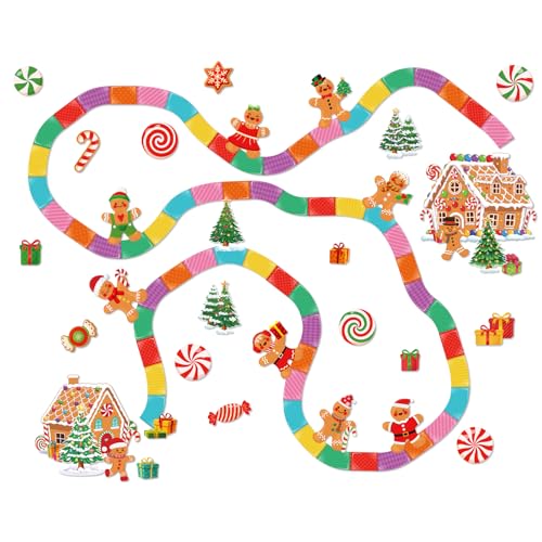 Moinchore Christmas Bulletin Board Set Gingerbread Man Classroom Decorations - Candy Track...