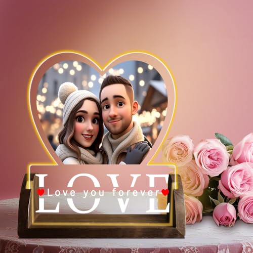 Luz Nocturna Decorativa Personalizada Con Placa Musical De Spotify,Fotos De Dibujos Animados En 3D Personalizadas,Luz Nocturna LED Única Para Sala,Eestudio y Comedor,Uun Regalo Único(Fotografías-E)