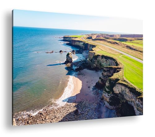 Impression artistique XXL falaise deyoli : créez un salon apaisant vue sur mer