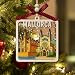 Mallorca Wooden Christmas Ornament, 2-Layer Wood and Acrylic Decoration with Palma Cathedral La Seu and Snowy Winter Scene, Holiday Souvenir Gift for Travelers and Locals