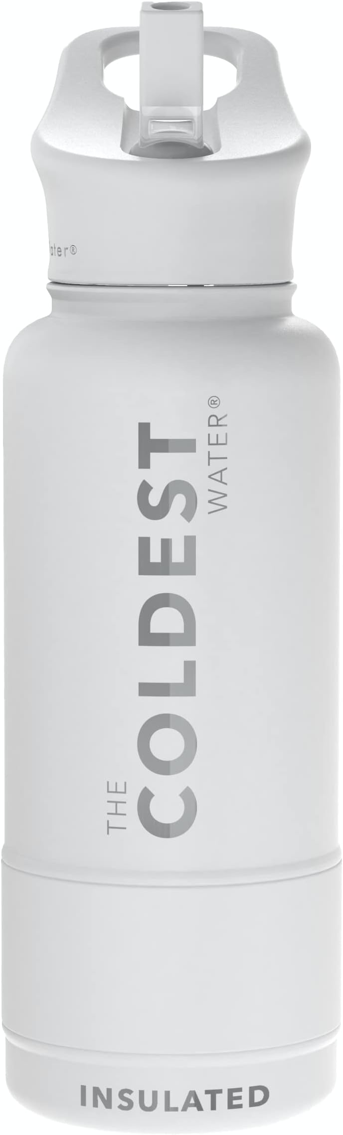The Coldest Water Bottle - 32 oz Sports Wide Mouth Hot Cold, Modern Double Walled, Simple Thermo Mug, Metal Canteen Cold 36+ Hrs - Flip Top Wide Mouth 2.0 (Epic White)