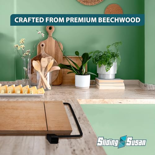 Tabla de cortar para queso SlidingSusan de madera y acero negro miniatura 5