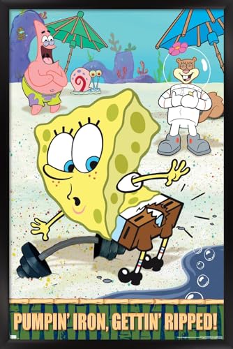 Trends International Nickelodeon Spongebob - Ripped Wall Poster, 14.725" x 22.375", Black Framed Version