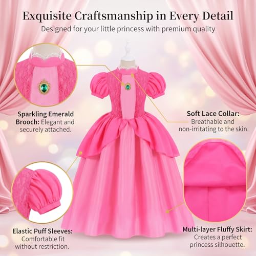 Disfraz rosa princesa para niñas con accesorios miniatura 3