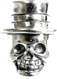 Queenberry Antique Sterling Silver Dead Mr. Skeleton Skull Hat Ghost Halloween Bead European Charm Bracelet