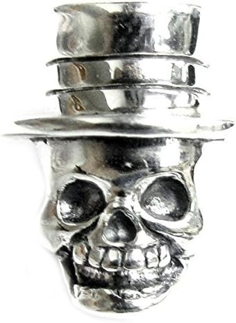 Queenberry Antique Sterling Silver Dead Mr. Skeleton Skull Hat Ghost Halloween Bead European Charm Bracelet