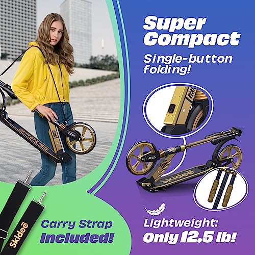 Scooter For Kids Ages 6-12 - Scooters For Teens 12 Years And Up - Adult Scooter With Anti-Shock Suspension - Scooter For Kids 8 Years And Up With 4 Adjustment Levels Handlebar Up To 41 Inches High #TOP3