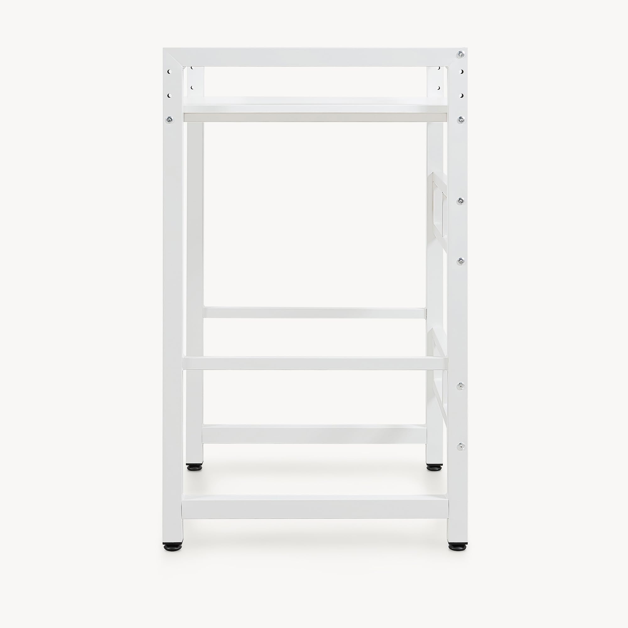 [en.casa] Scaffale per Incolonnamento Lavatrice Asciugatrice Kit di Sovrapposizione in Acciaio con Ripiano Regolabile Colonna Bucato Supporto Bagno Lavanderia 105x73x63 cm - Bianco