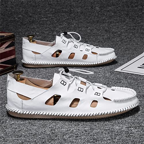 Men's Sandals Sandals Closed Toe Casuals Hole Shoes Sandals White Roman Beach Shoes(OneColor,40 Code)