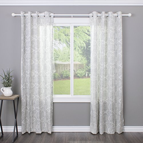 Decopolitan Ball Single Telescoping Drapery Rod Set, 36-72-Inches, White #TOP3