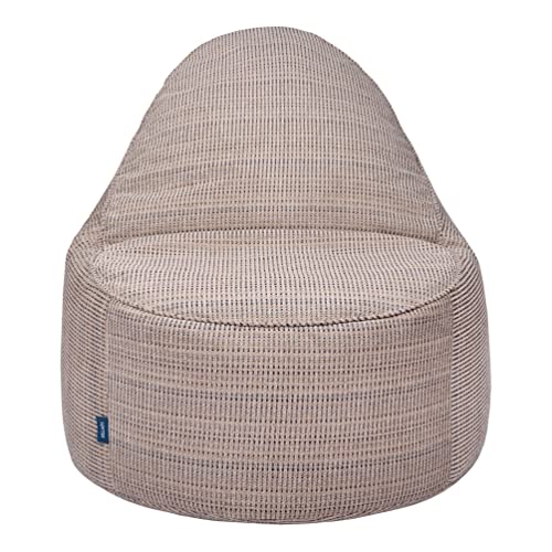 Loft 25 Puf Relajante para Adultos | Sillón puf de Terciopelo triturado Supersuave para Interiores| Duradero y cómodo | Puf Ligero de diseño ergonómico (Beige, Jazmín) Cover