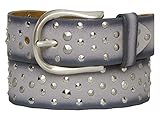  Vanzetti Damengürtel Airbrush mit Nieten, Breite: 3,5 cm, Light Greylila, 100 cm