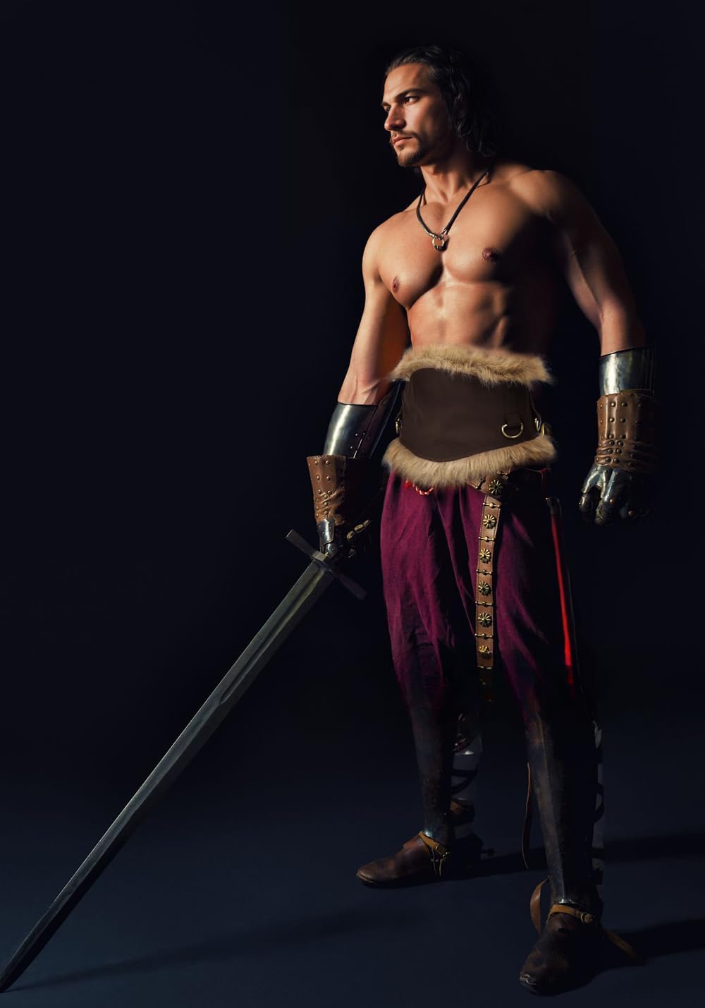 Medieval Faux Fur Wide Belt Vintage Nordic Warrior Corset Waistband Waist Armor Renaissance LARP Cosplay - Image 3