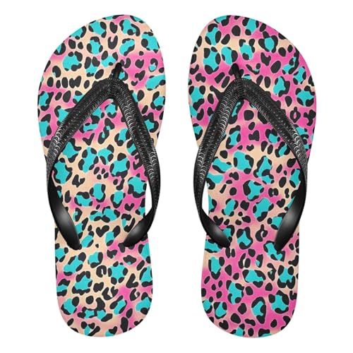 Leopard Pink Flip Flop Beach Summer Casual Sandal for Women & Men Shower Shoes 20860631