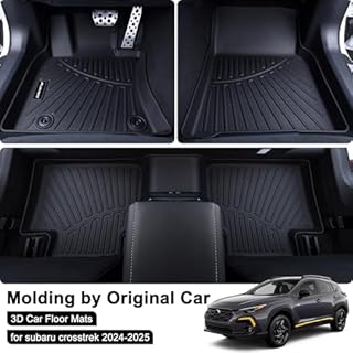 MJBYMAT Floor Mats for 2024 2025 2026 Subaru Crosstrek/Impreza (Not for Hybrid), TPE All Weather Protection Car Mats Floor Liners Automotive Accessories,Black
