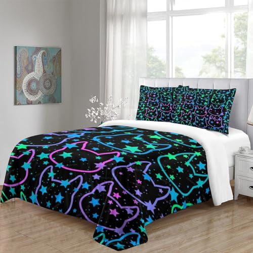 Housse de couette fille imprimé chat pour décorer une chambre d'ado cocooning - 5