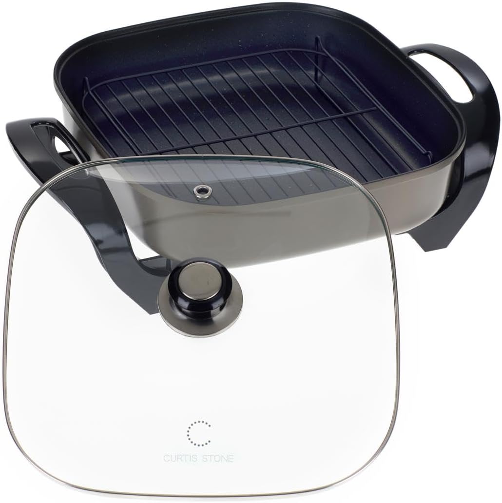 Curtis Stone 5-Quart 12" x 12" Dura-Electric Nonstick Skillet (Renewed)