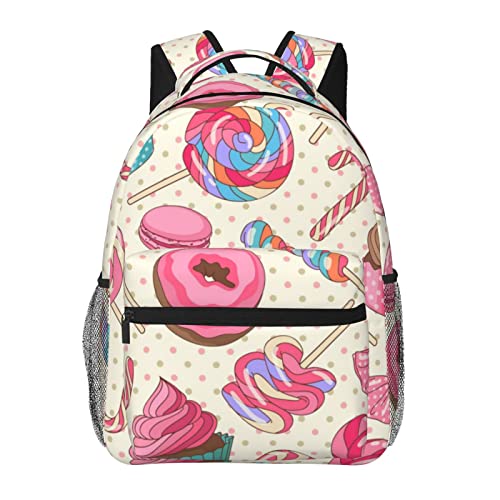 Grand sac à dos décontracté pour ordinateur portable fille garçon voyage noir à motif