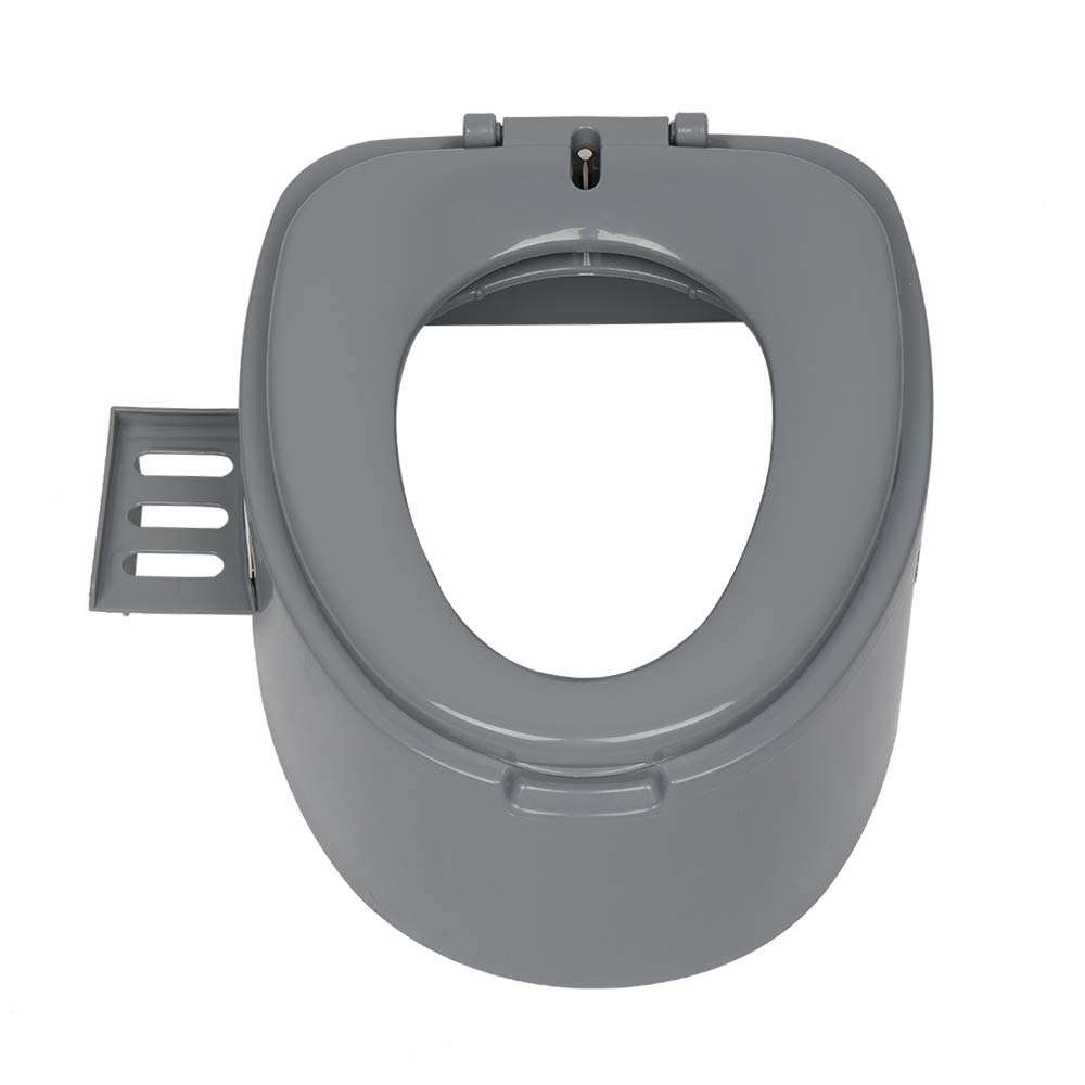 Alightup Toilette Camping Toilette Seche Pot de Chambre Adulte Couverde Portable avec Porte Papier Hygiénique Tapis Antidérapant pour Camping Voyage Gris