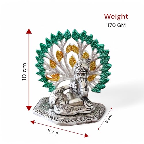 Image of KridayKraft Elegant Matki Krishna Murti - Divine Matki Krishna Idol for Home & Office Decor, Intricately Designed Pooja Statue & Spiritual Showpiece for Living Room, Bedroom, Temple (Silver)