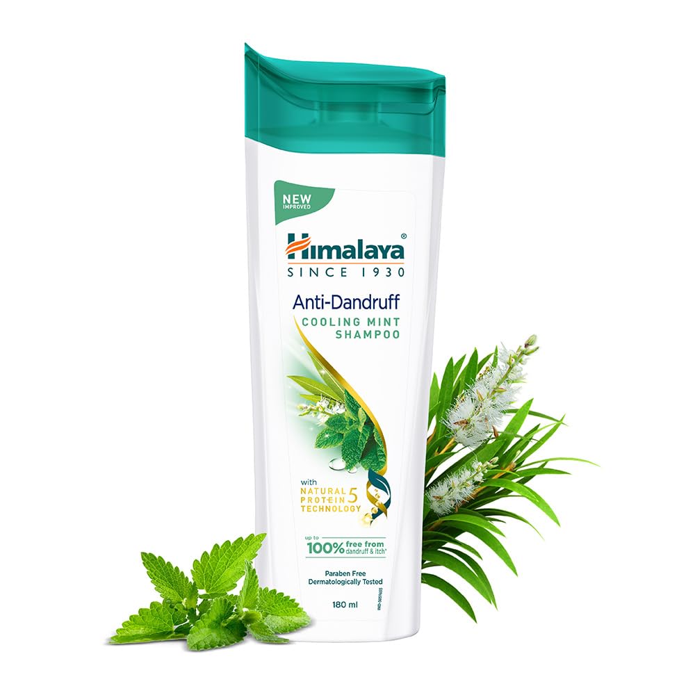 Himalaya Anti-Dandruff Cooling Mint Shampoo | Fights Dandruff | Soothes Scalp & Revives Hair | Enriched with Tea Tree Oil & Mint | For Women & Men | 200ml