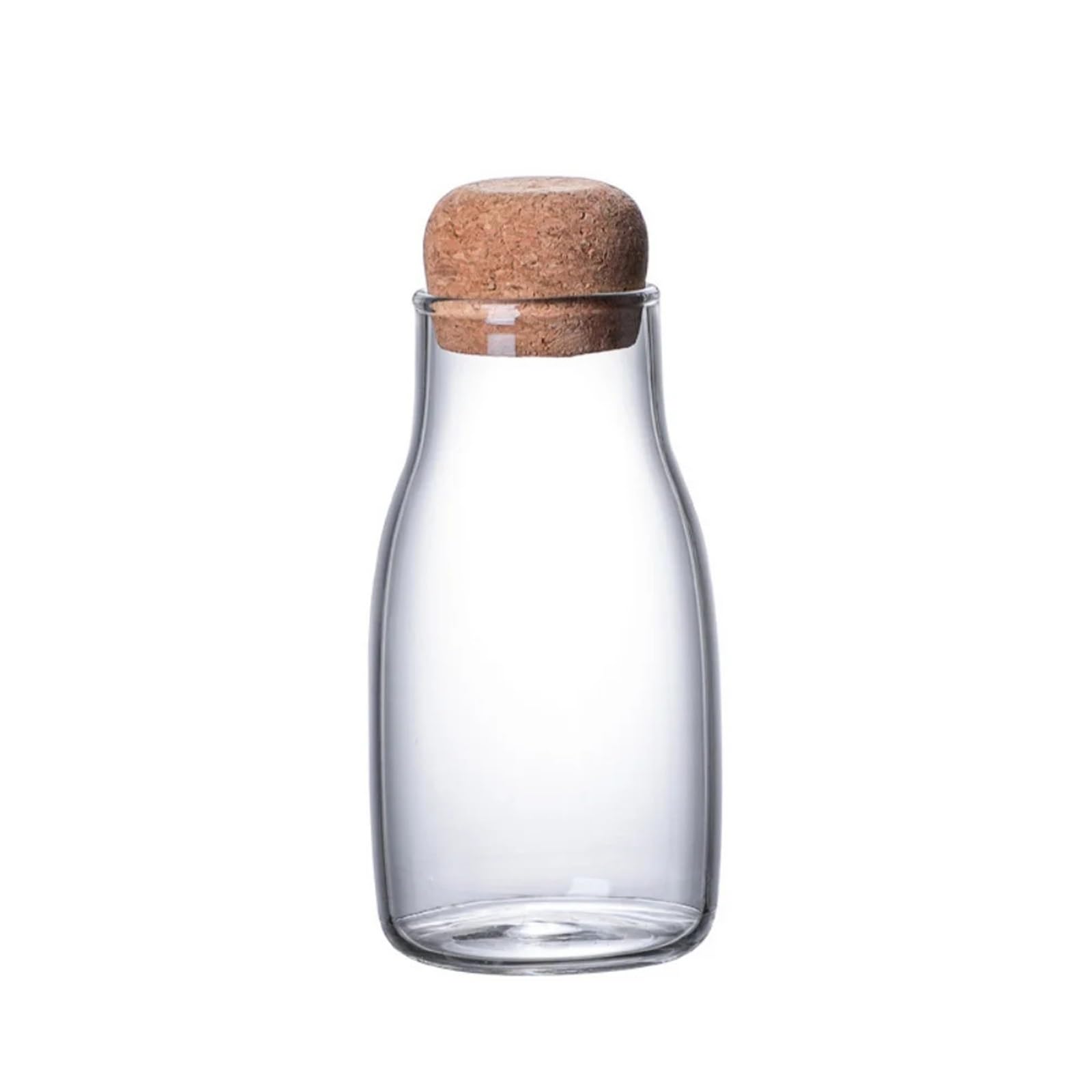 LSNNMU 3pcs Clear Glass Storage Jar With Cork Lid Bottle Sealed Tank Tea Can Cereal Coffee Beans Dried Fruit Cereals Juice Milk For Preserving(300ML)