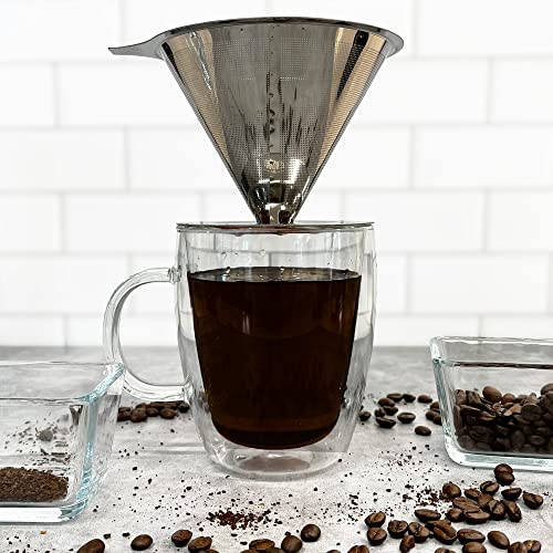 Image of The London Sip Stainless Steel Coffee Dripper Pour Over Coffee Maker, Coffee Slow Brewing Accessories for Home, 1-4 Cup