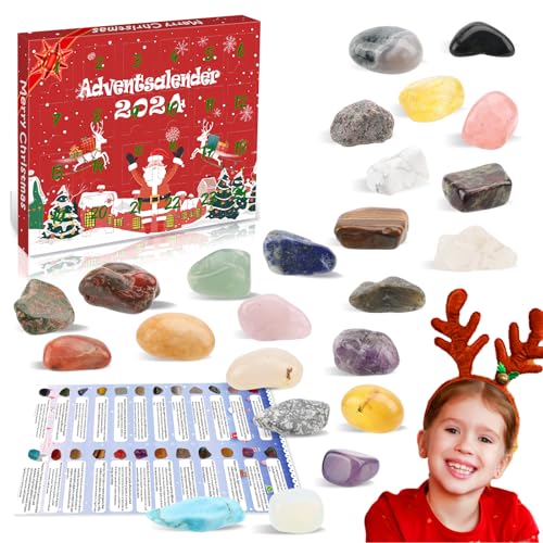 Brezoy Adventskalender 2024 Kinder, Edelsteine für Kinder Adventskalender...