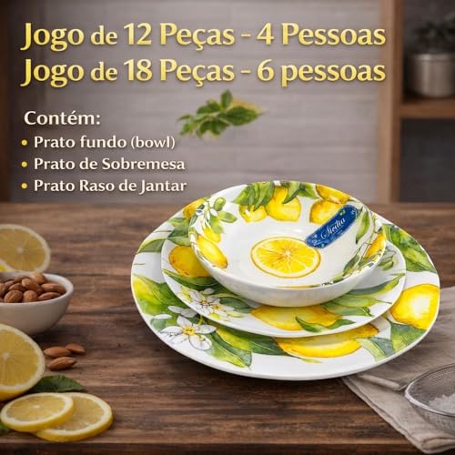 Jogo Melamina Bellagio Linha Sicília 18 peças