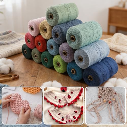Cuerda de macramé de 700 metros para tejer sin interrupciones maceteros colgantes y tapices 7