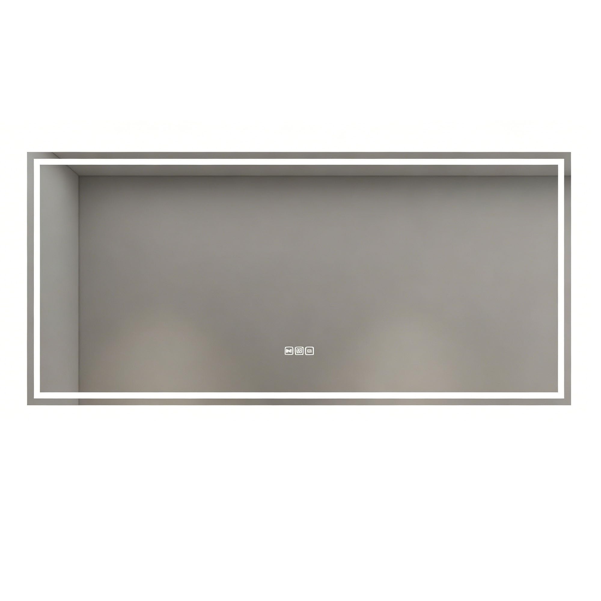 Zlthraustic Frameless Bathroom Mirror with LED Lights, Smart Vanity Mirror with Anti-Fog, Dimmable Light, Human Body Sensor, with Explosion-Proof Glass