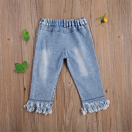Yiqinyuan Infant Kids Baby Girl Pants Comfortable Elastic Fringed Jeans Children Trousers Holiday Birthday Party Photography4