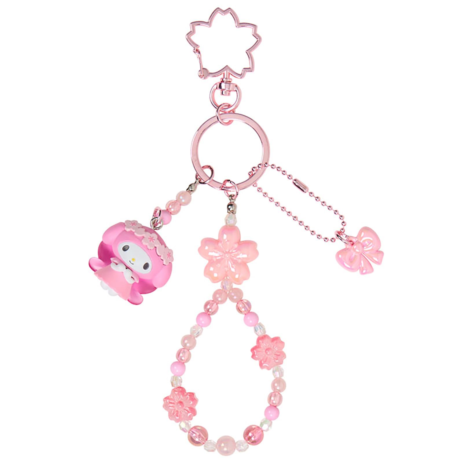 Sanrio My Melody Sakura Bead Keychain Cherry Blossom PVC Charm Japan