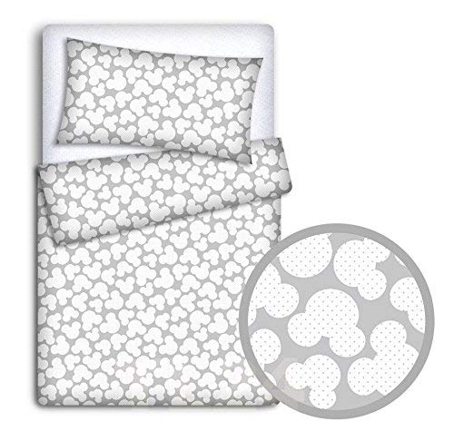 Babymam BABY BEDDING SET PILLOWCASE + DUVET COVER 2PC TO FIT JUNIOR BED (Mouse grey)