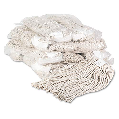Boardwalk 220CCT Premium Cut-End Wet Mop Heads, Cotton, 20oz, White, 12/Carton