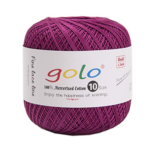 Image of golo Crochet Yarn Cotton Size 10 Cotton Knitting Thread Yarn for Crochet Bright Cherry red 191