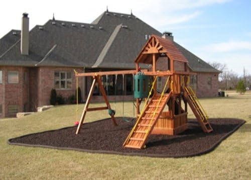 International Mulch Rubber Landscape Border Edging, 4"x4", Earthtone, 20 pieces (half pallet)