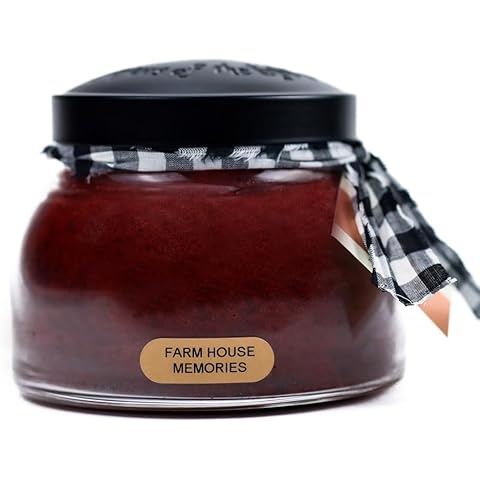A Cheerful Giver - Farm House Memories Mama Scented Glass Jar Candle (22oz) with Lid & True to Life Fragrance Made in USA