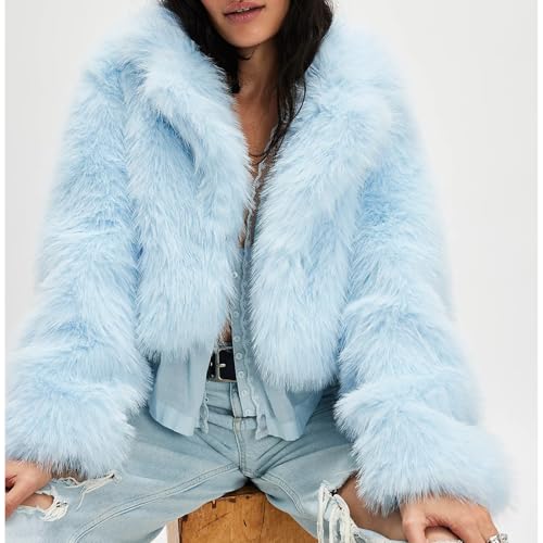 Womens Faux Fur Coats Fluffy Cropped Jackets Trendy Long Sleeve Open Front Winter Jacket Shaggy Short Coat2