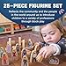 Constructive Playthings Wooden Community Helpers 25-Piece Wood Block Play Figurine Set, Freestanding Inclusive and Diverse Wood Toy Figures for Kids Ages 3+
