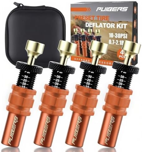 Tire Deflator Adjustable Auto-Stop - Precision Air Down Tire Deflators Tool for Truck, SUV, Motorcycle, Offroad 4x4,Tyre Deflator Valve Kit Tool with PSI & Bar Scales(0.7-2.1bar/10-30PSI)
