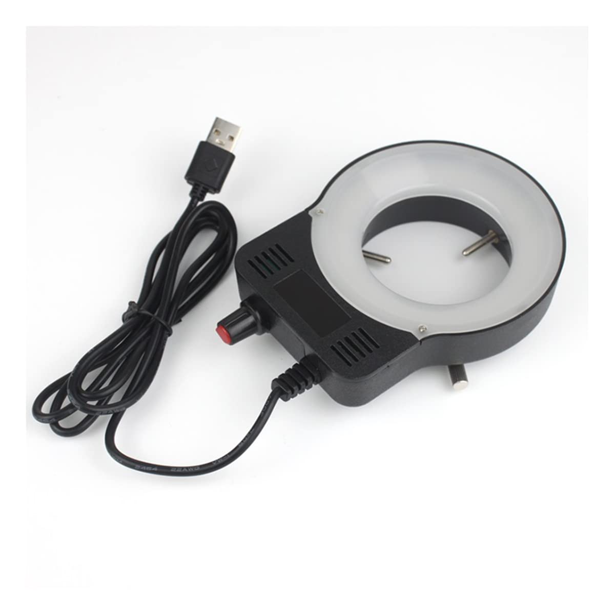 ZTBH Kit di Accessori per microscopio USB 144 LED. Lampada ad Anello illuminatore Regolabile 64 Lampada Industria monoculare TRINOCUlare Video Stereo Microscopio microscopio Vetrini per microscopio
