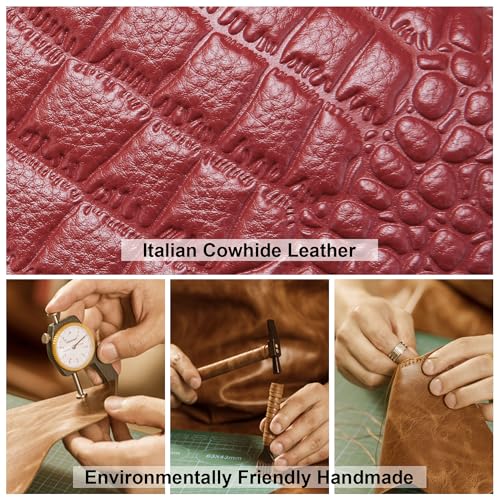 Image of BOYATU Genuine Leather Shoulder Bag Women: Handmade Crocodile Pattern Purse