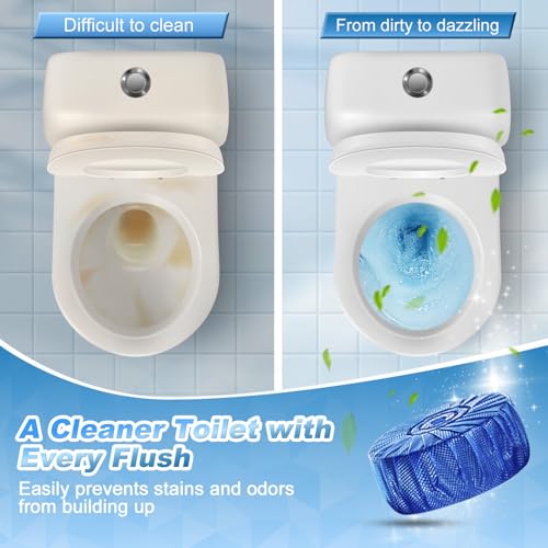 KIISIISO Automatic Toilet Bowl Cleaners Tablets,18 Pack Multipurpose Commercial Household Bathroom Cleaners,Long-lasting 300 brushes Toilet Cleaner, Pine Scent