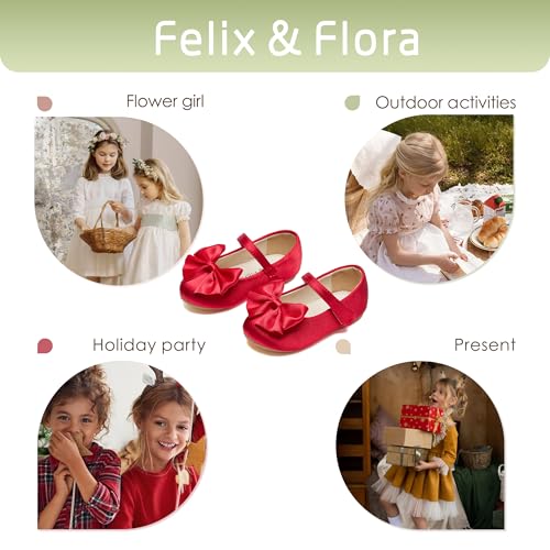 Image of Felix & Flora Toddler Flower Girl Dress Shoes Girl Ballet Flats Party School Shoes Wedding