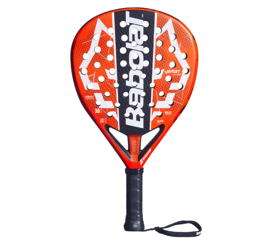 Babolat Racchetta Padel Veron JL 3.0, Fibra di Carbonio, Rosso e Nero, Unisex, Dynamic Stability System