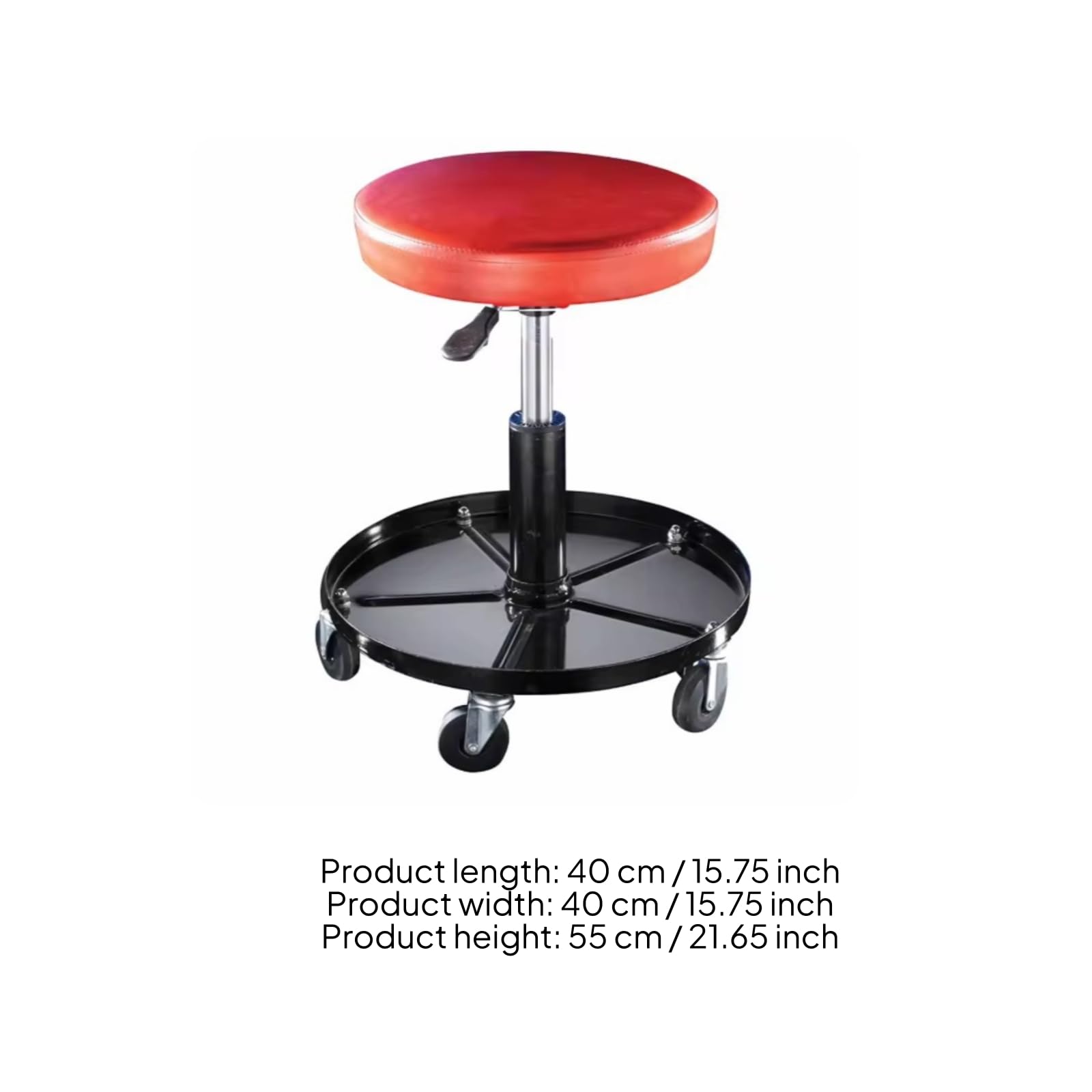 Taburete Mecánico con Bandeja Redondo Taburete Taller con Bandeja Suave Silla Taller Ruedas para Detalladores