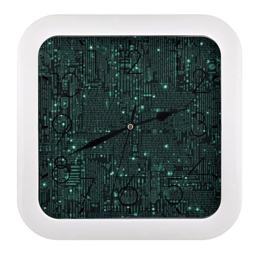 Horloge murale silencieuse carrée de 25 cm pour le bureau